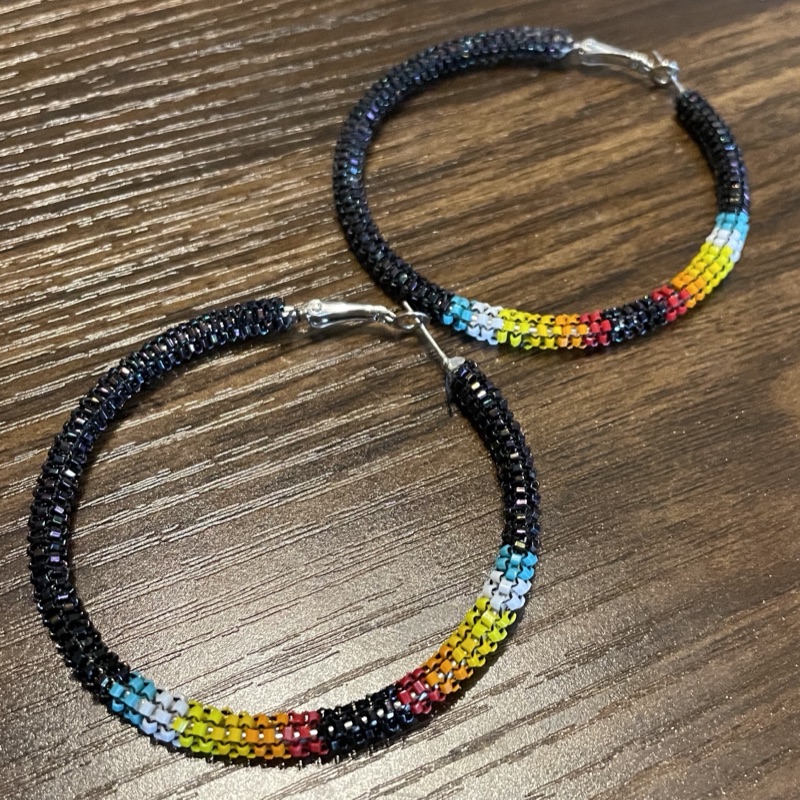 Black Sunset Hoop Earrings