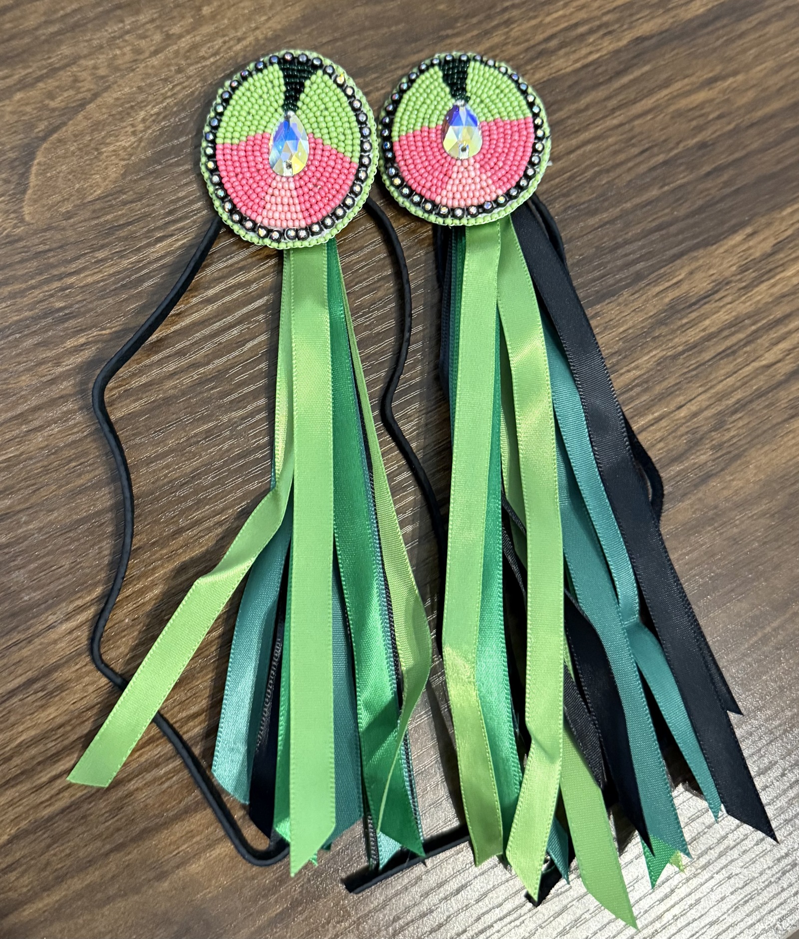 Green and Pink Hairties